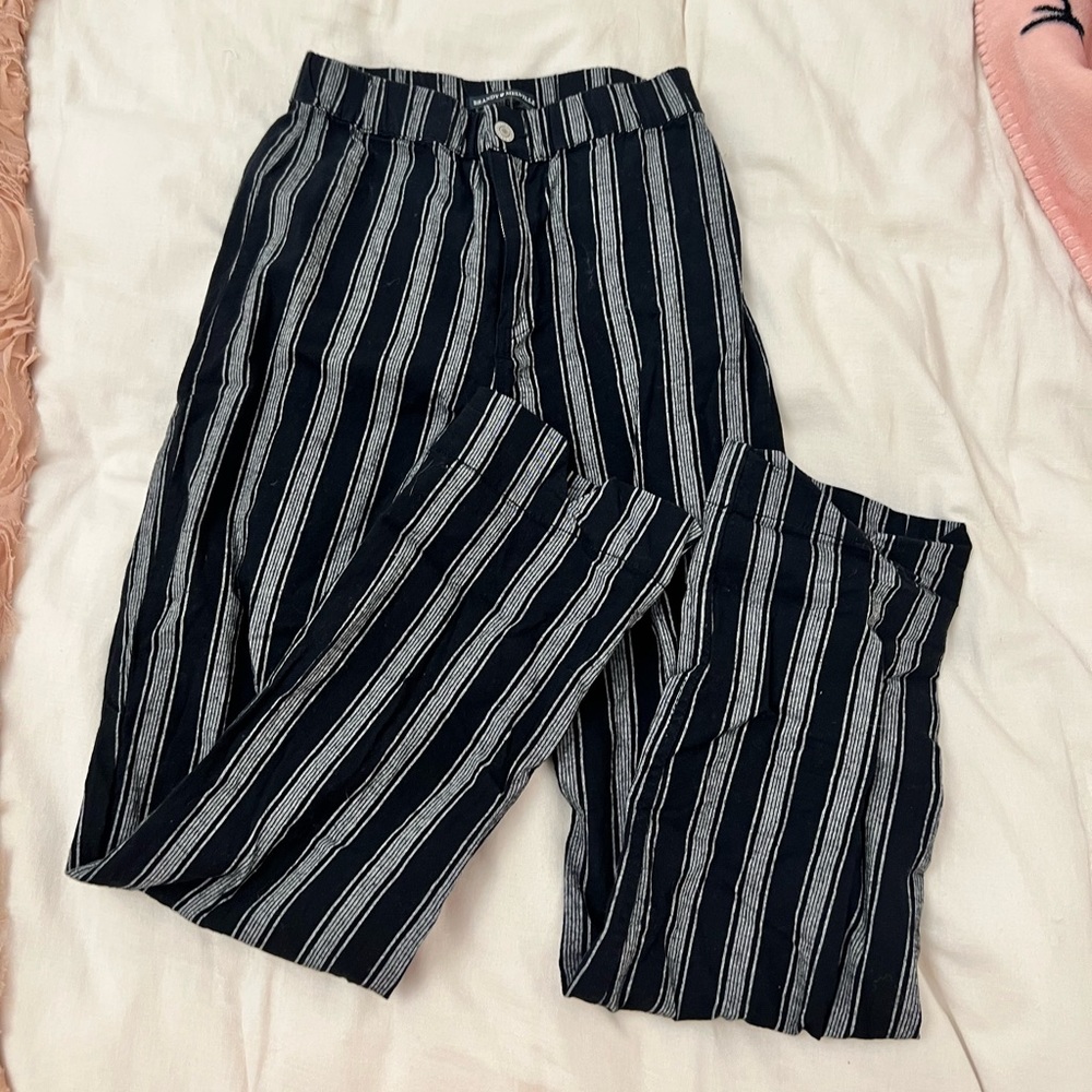 John Galt Brandy Melville Casual Pants - Striped High Rise